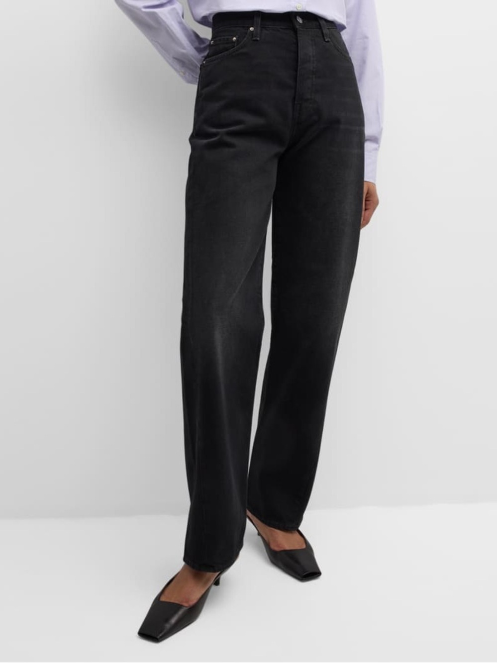 Twisted Seam Straight-Leg Jeans